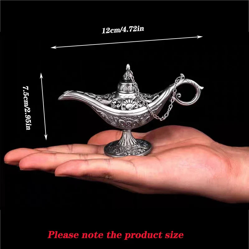 Afralia™ Vintage Aladdin Genie Lamp Incense Burner Retro Home Decor Gift