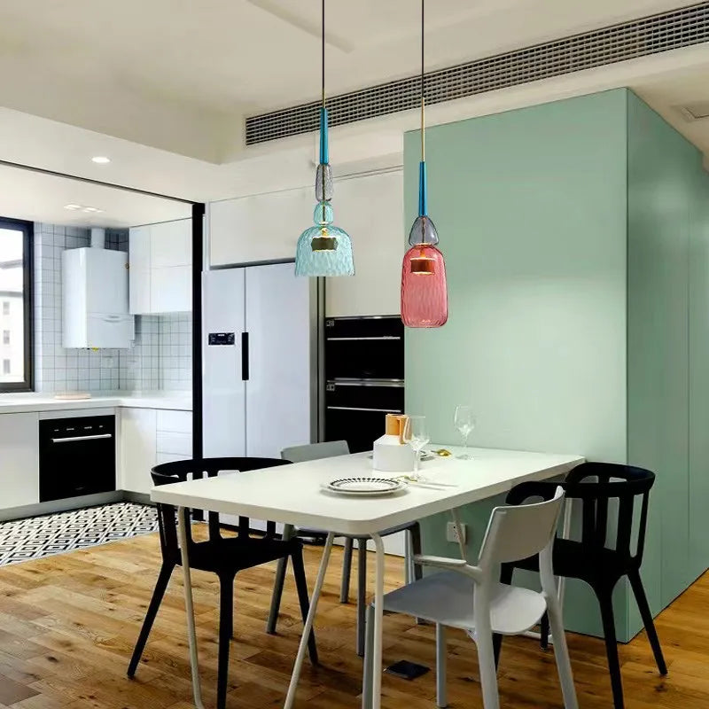 Afralia™ Candy Glass Chandelier Pendant Light for Dining and Living Room