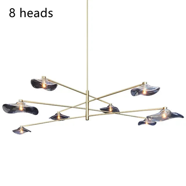 Afralia™ Glass Lotus Leaf Chandelier: Elegant Lighting for Bedroom, Living Room, Hall.