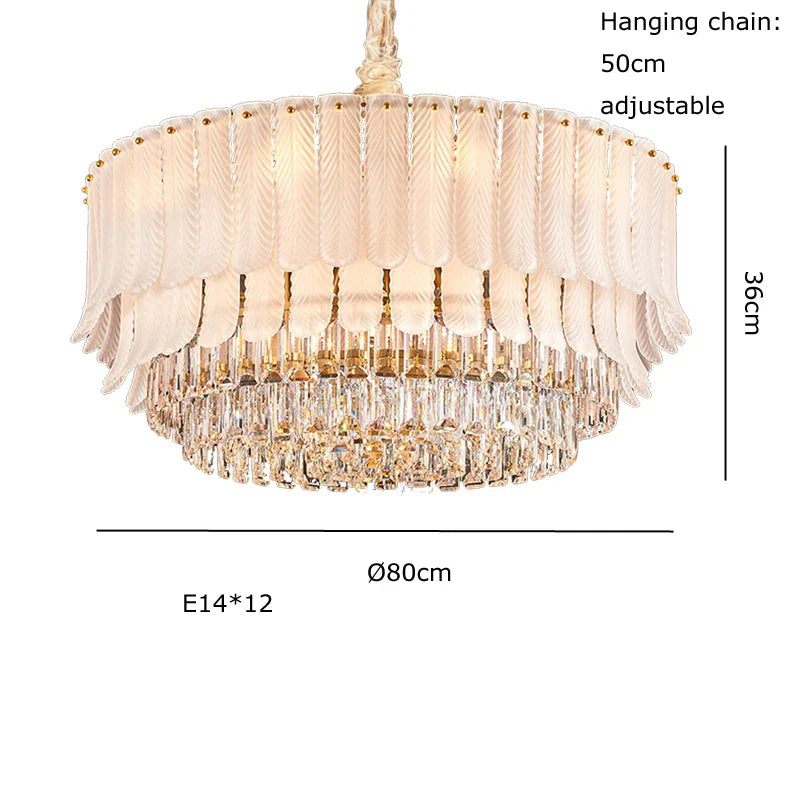 Afralia™ Crystal Feather Ceiling Pendant Lights for Luxury Home Decor & Living Room