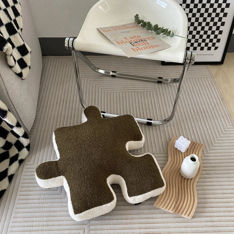 Afralia™ Plush Irregular Jigsaw Seat & Back Cushion Set for Home & Game Comfort