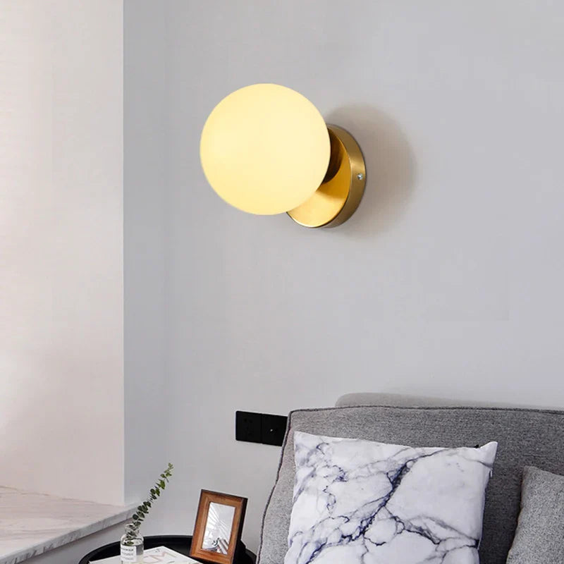 Afralia™ Glass Ball Wall Lamp: Modern Nordic Design for Bedroom, Living Room, Study & Aisle