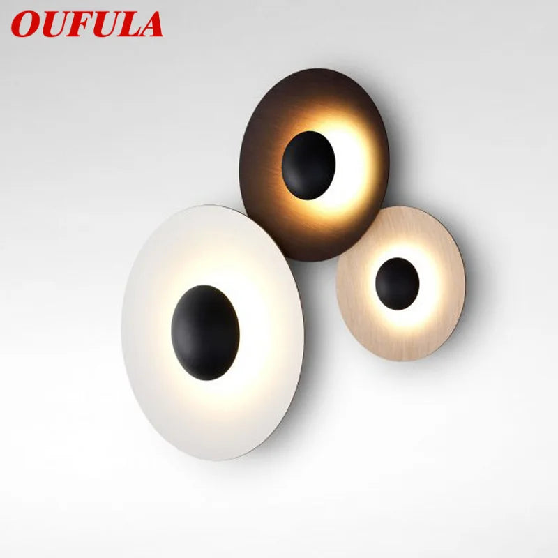 Afralia™ Nordic Aluminum Wall Sconce Light for Modern Bedroom - Round Design