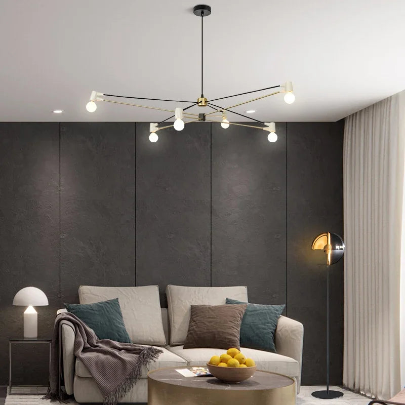 Afralia™ Geometric Lines Chandelier: Modern Nordic Indoor Lighting for Living Room and Bedroom