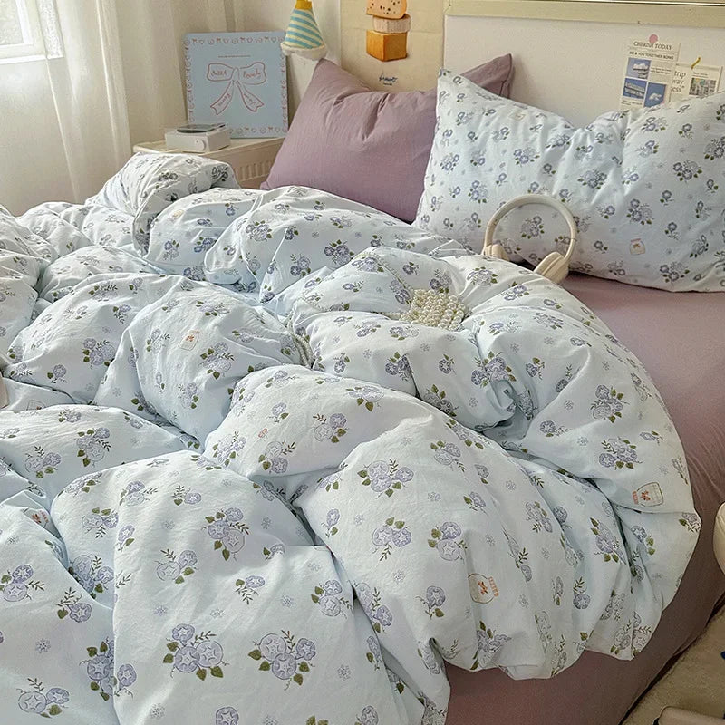 Afralia™ Cartoon Pattern Cotton Fitted Sheet Set – Soft & Cozy Bedding for Adults & Kids