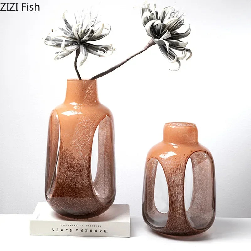 Afralia™ Dual Color Glass Vase for Hydroponics & Floral Arrangement