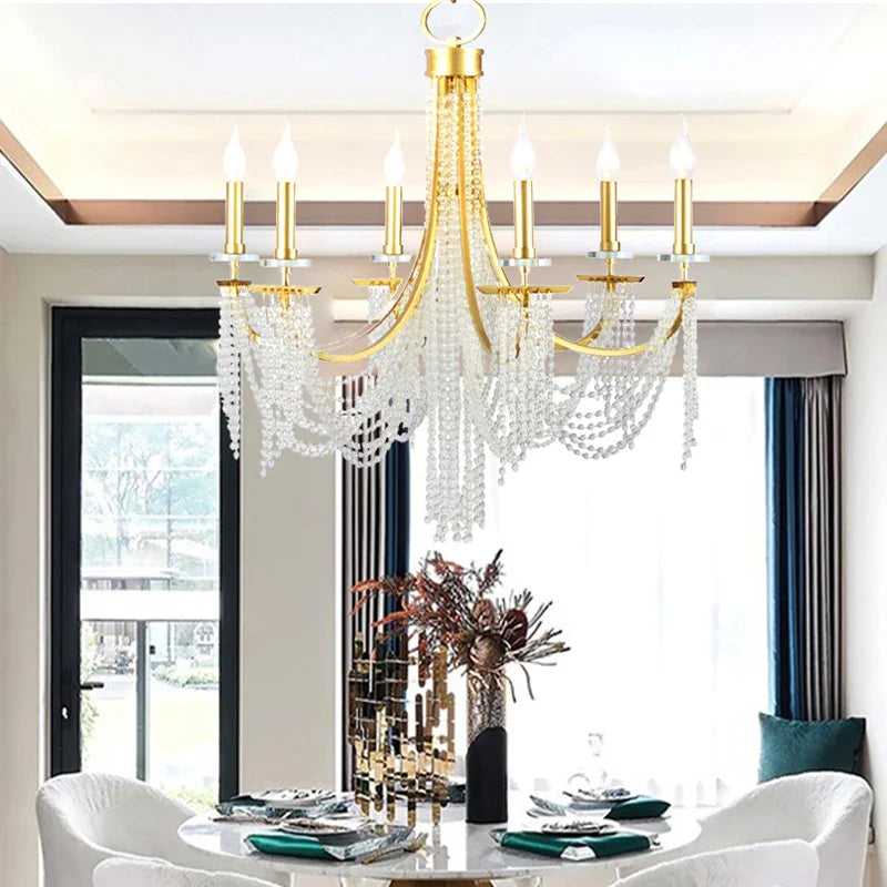 Afralia™ LED Chandelier: Vintage Home Pendant Lights for Living & Dining Room