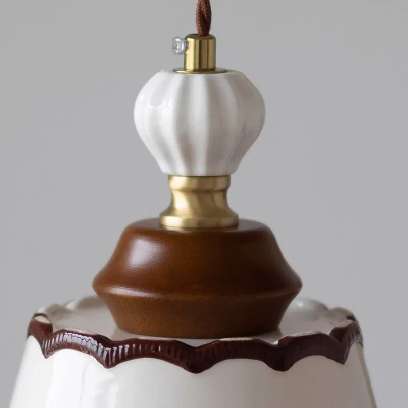 Afralia™ Ceramic Wood LED Pendant Light: Modern Nordic Hanging Lamp for Home Decor