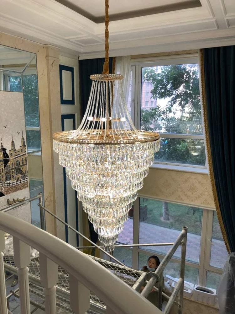 Afralia™ Crystal Luxury Chandelier for Hotel Lobby, Living Room, Villa Decor