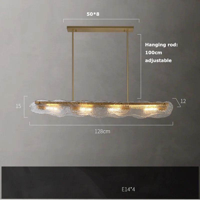 Afralia™ Glass Stainless Steel LED Chandelier Light for Dining Room