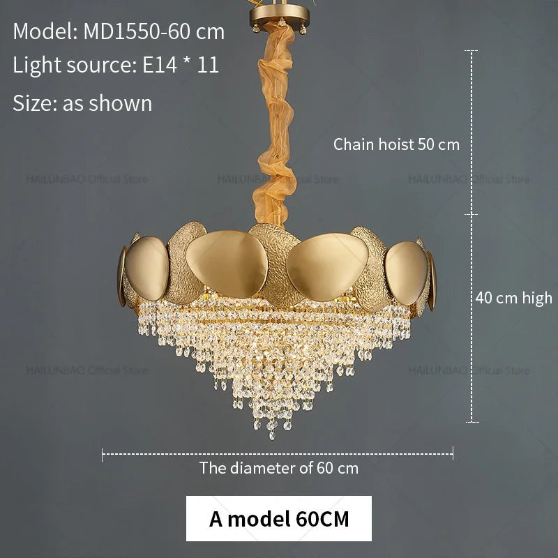 Afralia™ Crystal Chandelier: Modern Round Headlight for Livingroom and Master Bedroom