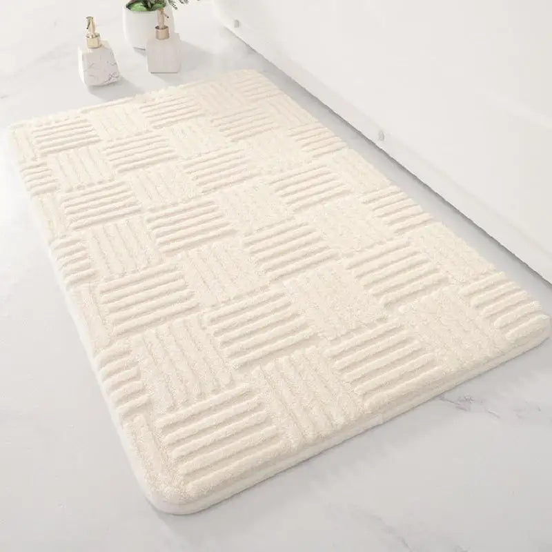 Afralia™ Cotton Velvet Striped Floor Mat: Soft & Non-Slip Bathroom Carpet