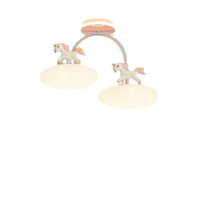 Afralia™ Cloud Unicorn Cartoon Ceiling Light for Children's Room Eye Protection