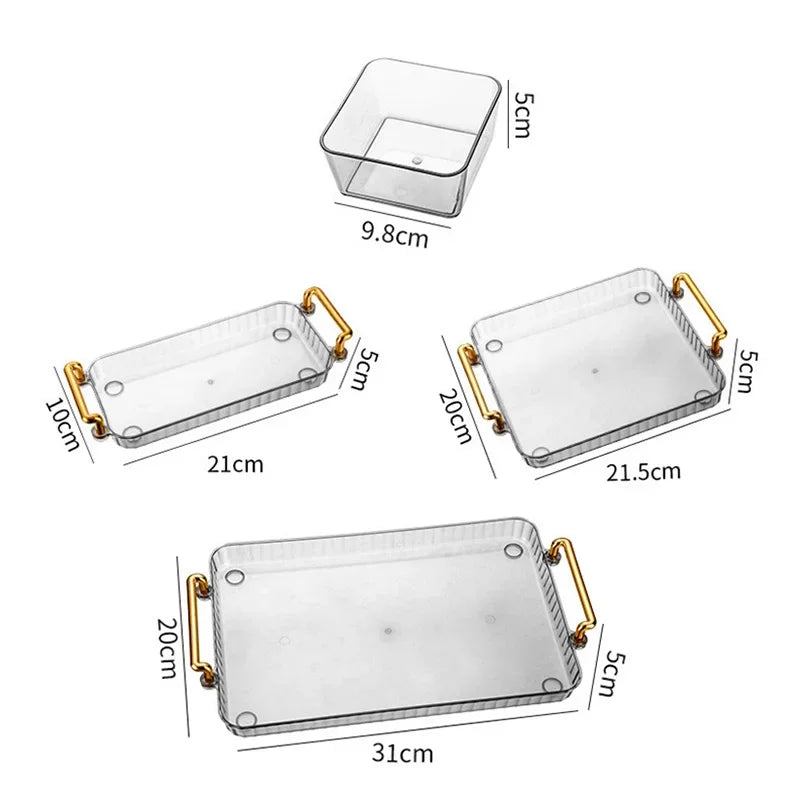 Afralia™ 6-Grid Divided Fruit Plate Snack Dish Dry Fruit Tray Light Luxury Tray