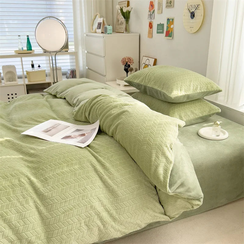 Afralia™ Milk Velvet Quilt Cover | Double-sided Fleece Comforter Cover