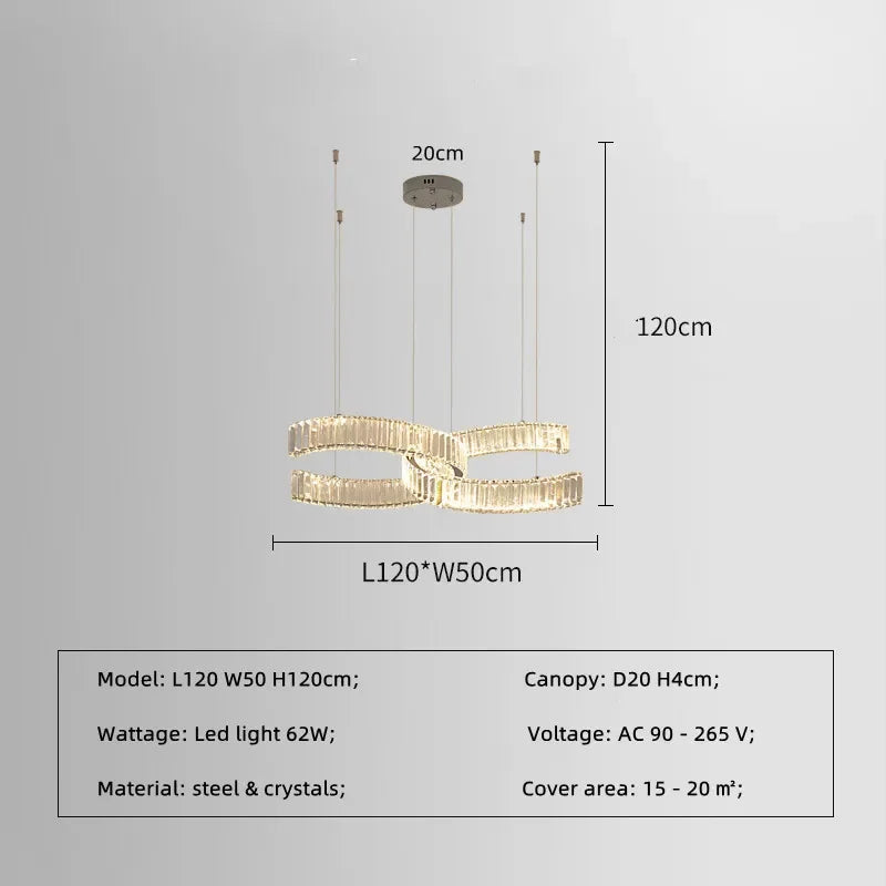 Afralia™ Crystal LED Pendant Lights Remote Control Dimmable Suspension Lamp