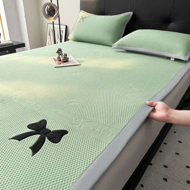 Afralia™ Butterfly Knot Jacquard Ice Bean Cool Mat 2Pcs Set - Soft, Breathable Summer Cushion