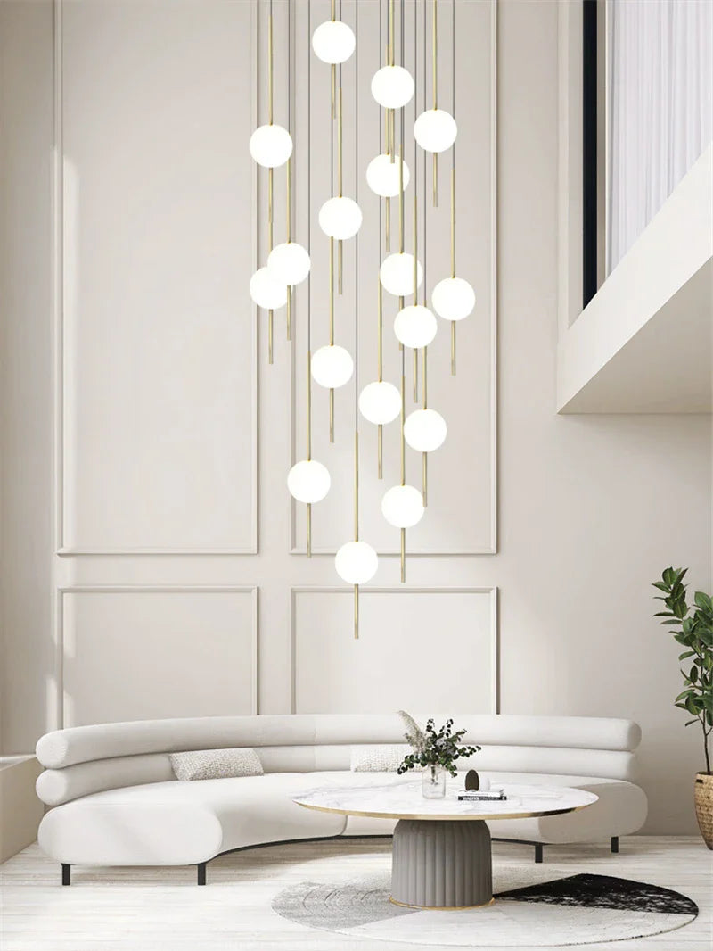 Afralia™ Glass Ball LED Ceiling Chandelier for Home Decor and Lighting
