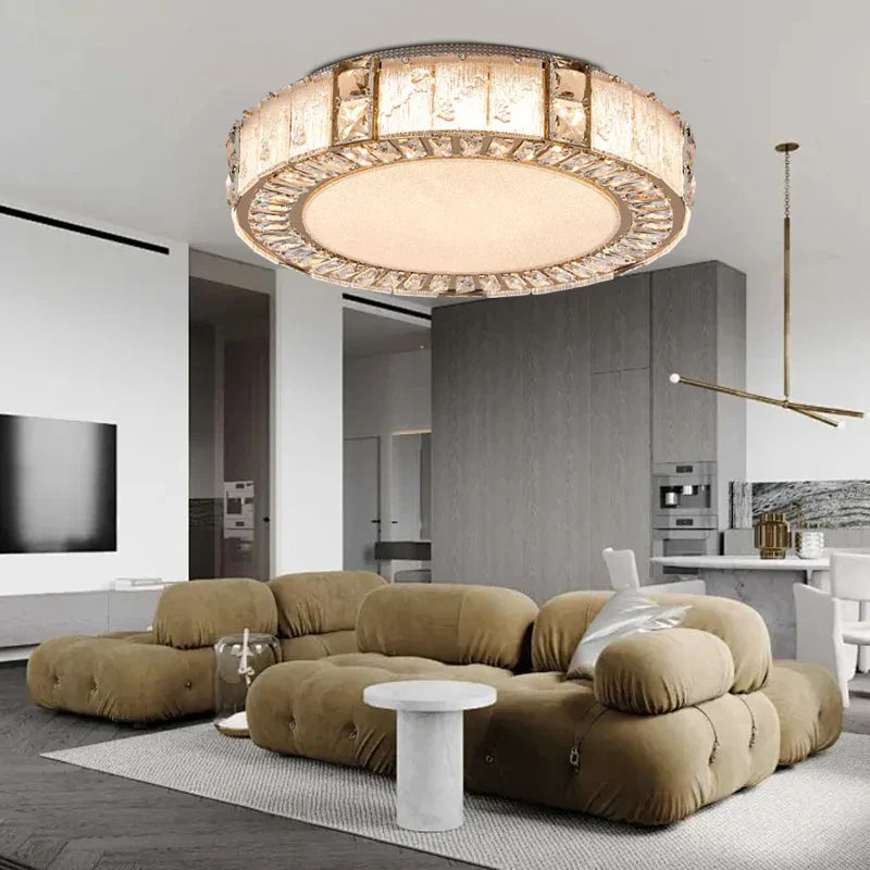 Afralia™ Crystal Glass Luxury Ceiling Chandelier - Gold LED Home Decor