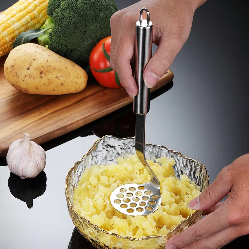 Afralia™ Stainless Steel Potato Masher High Quality Manual Fruit Vegetable Cutter