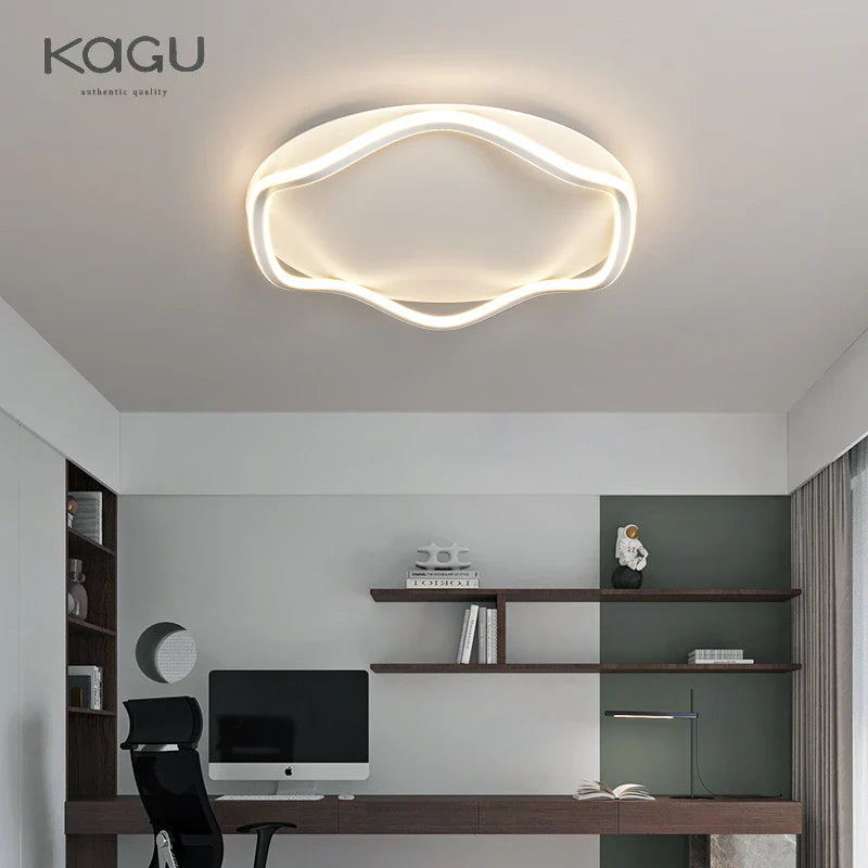 Afralia™ Modern Round LED Ceiling Lamp with Remote Control for Indoor Lighting