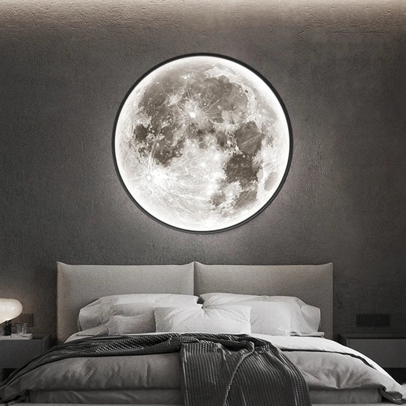 Afralia™ Universe Moon Earth LED Wall Lamp for Bedroom Living Room