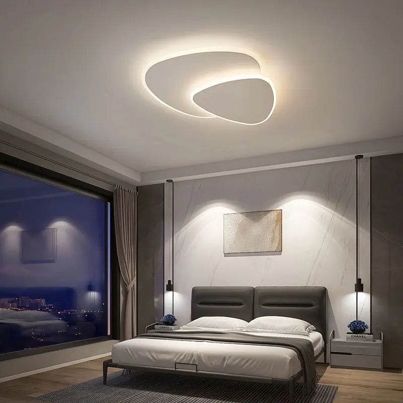 Afralia™ Modern White Ring Ceiling Lamp for Bedroom, Living Room, and Children's Room