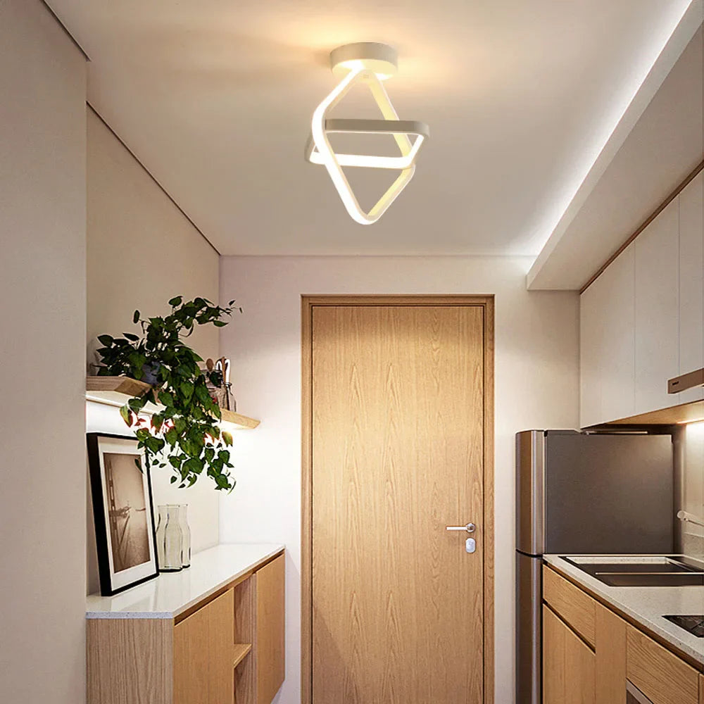 Afralia™ Modern Black&White LED Ceiling Light for Living Room, Bedroom, Aisle, Balcony - Nordic Style