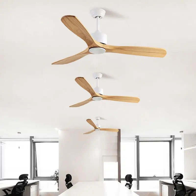 Afralia™ 42" Wooden Ceiling Fan Remote Control Decorative Home Fan DC 110-240V