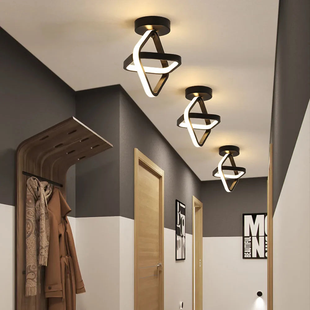 Afralia™ Modern Black&White LED Ceiling Light for Living Room, Bedroom, Aisle, Balcony - Nordic Style