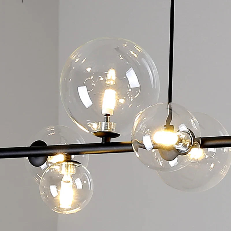 Afralia™ Industrial Glass Pendant Chandelier Kitchen Dining Living Room Lighting