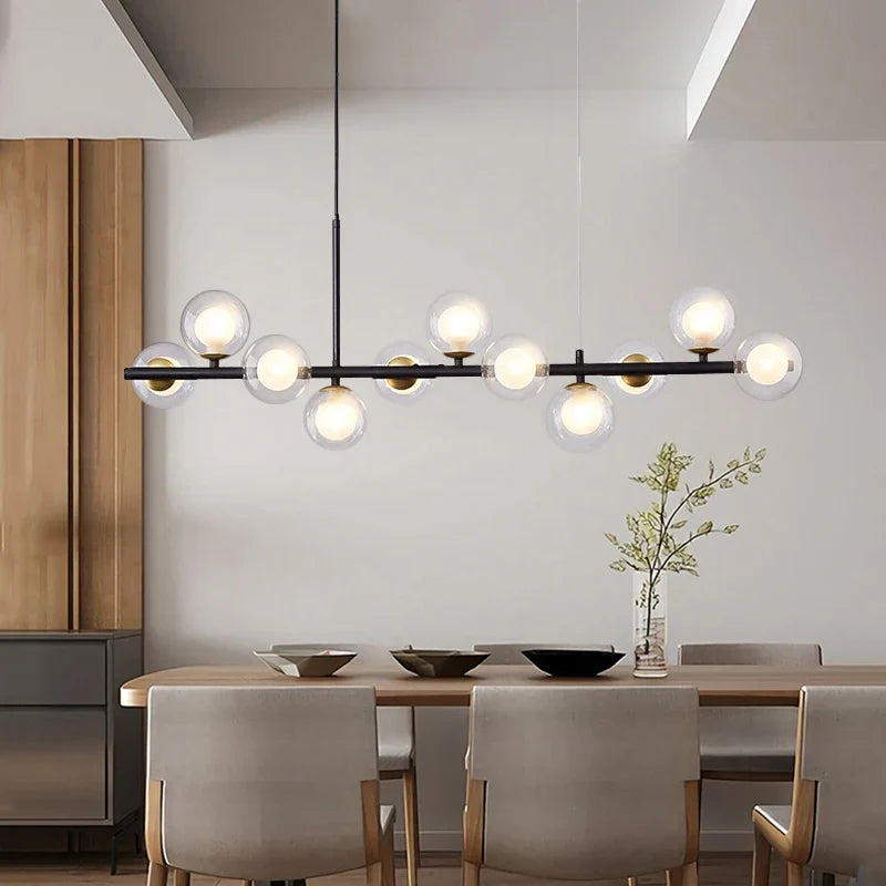 Afralia™ Black Gold Nordic Pendant Chandelier for Dining Kitchen Living Bedroom Lighting