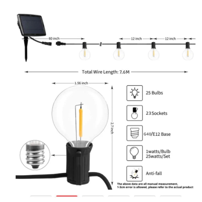 Afralia™ Solar LED String Lights: Waterproof Dimmable Fairy Lights with Remote Control