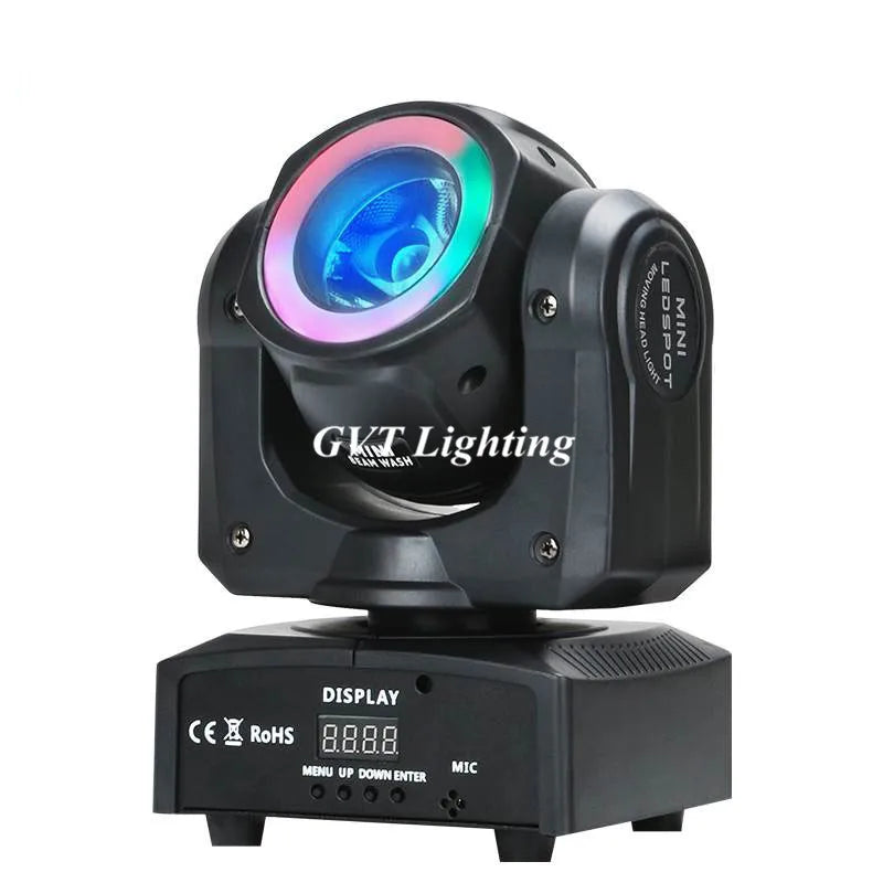 Afralia™ Mini LED Moving Head Spot Beam Stage Light with RGBW 4 in 1 & RGB 3 in 1 Strip