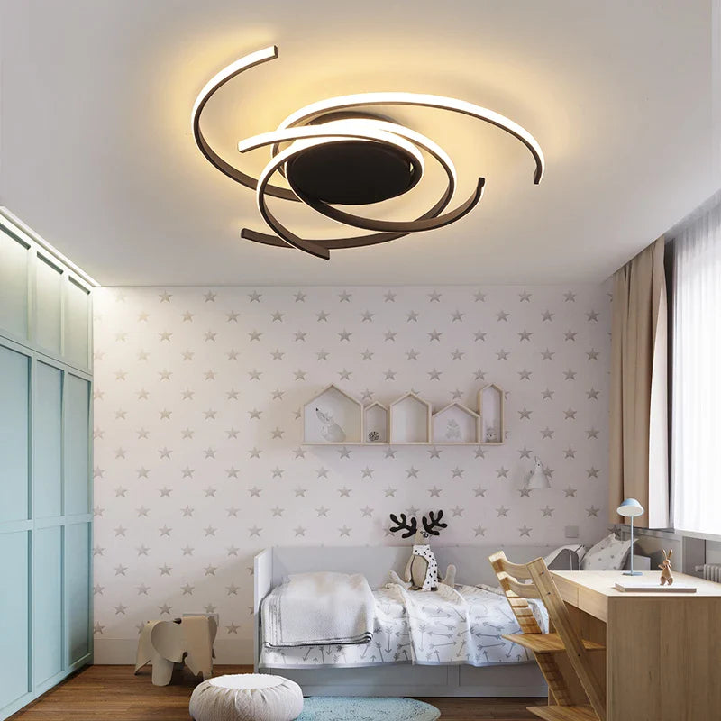 Afralia™ Modern White LED Chandelier Ceiling Lamp for Bedroom Living Room Smart Light