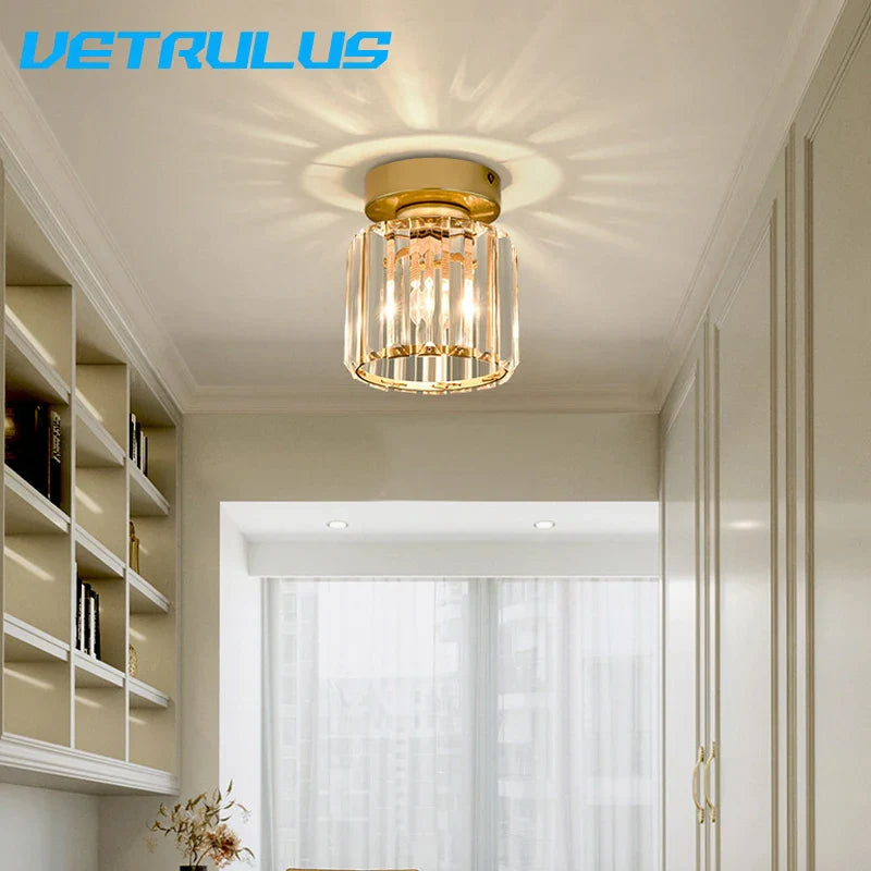 Afralia™ Crystal Ceiling Chandelier: Minimalist Luxury Lighting for Home, Hotel, Balcony, Corridor
