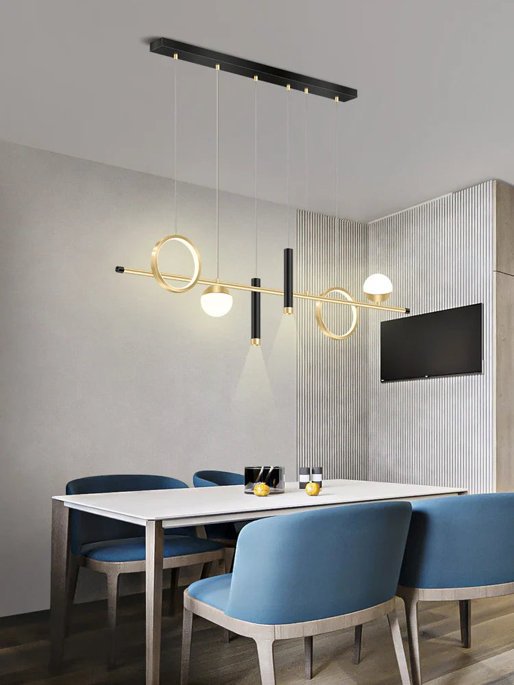 Afralia™ Nordic Chandelier with Spotlight Loft Office Gold Pendant Lamp