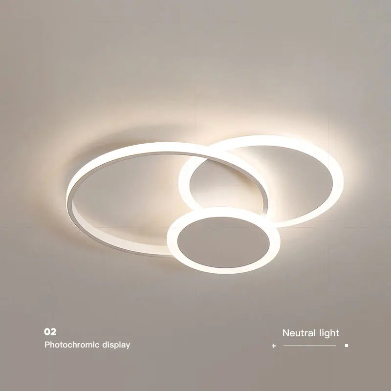 Afralia™ LED Chandelier with Remote for Living Room, Bedroom - Modern White Ceiling Lamp