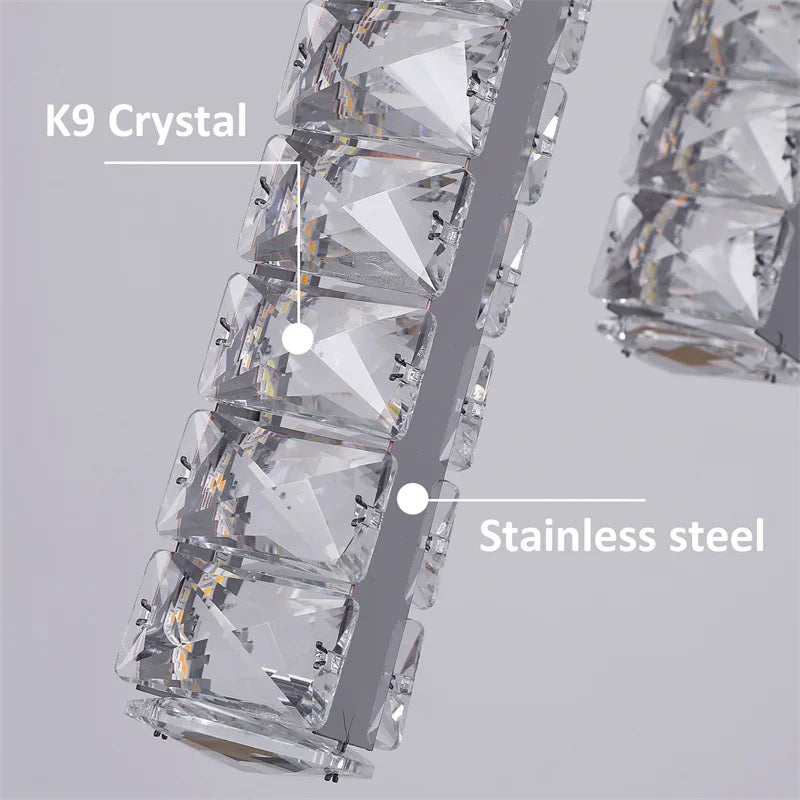 Afralia™ Nordic K9 Crystal Ceiling Chandelier: Modern Luxury LED Lighting Fixture for Home Decor