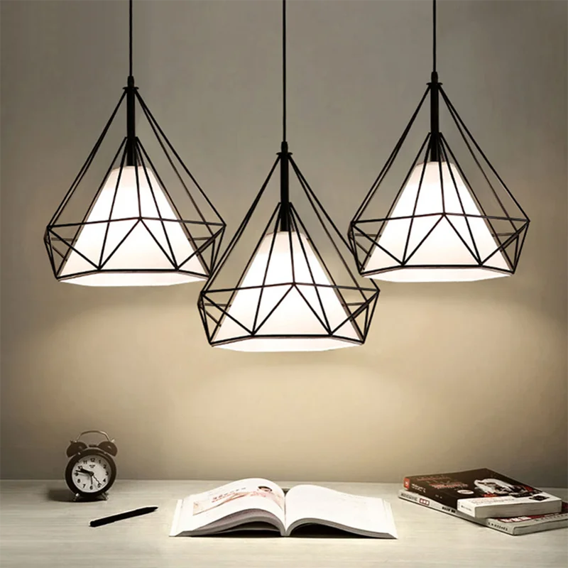 Afralia™ Vintage Cage Pendant Light with LED Edison Bulb for Modern Home Décor