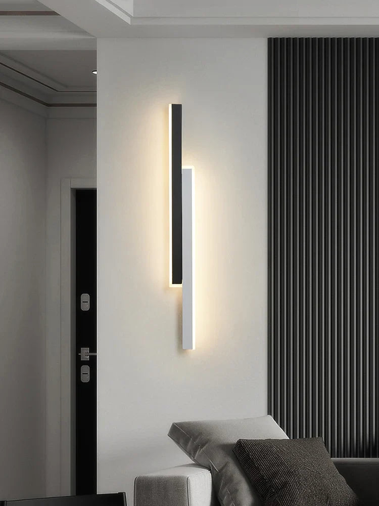 Afralia™ LED Black Wall Lamp for Modern Living Room, Bedroom, Bar & Corridor