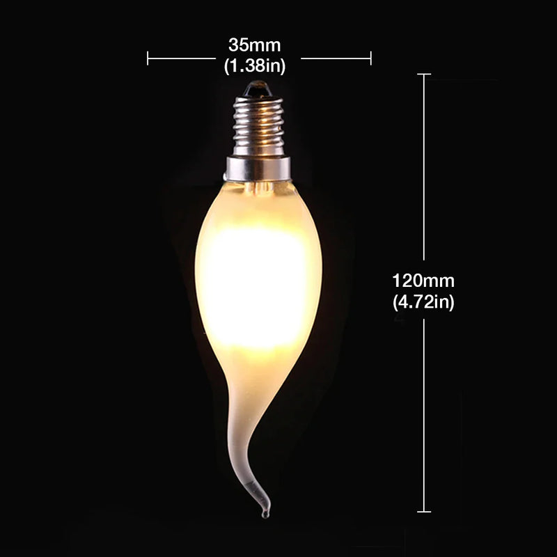 Afralia™ LED Flame Bulb E12 E14 C35 Retro Candle Filament 4W 6W Dimmable Warm White