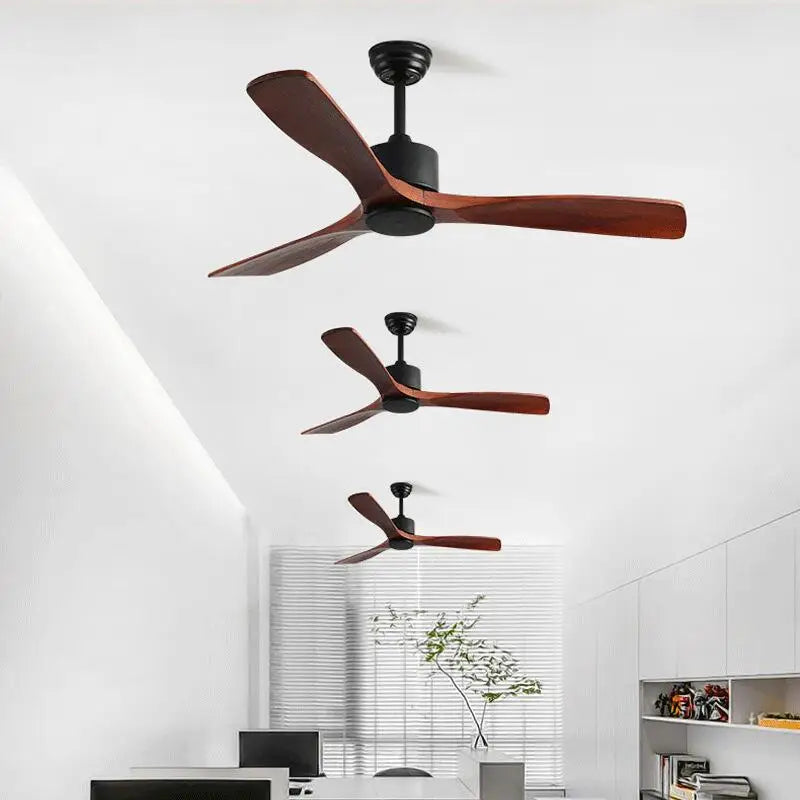 Afralia™ 42" Wooden Ceiling Fan Remote Control Decorative Home Fan DC 110-240V