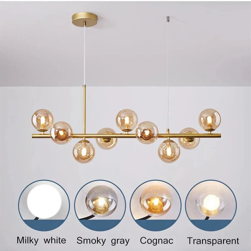 Afralia™ Black Gold Nordic Pendant Chandelier for Dining Kitchen Living Bedroom Lighting