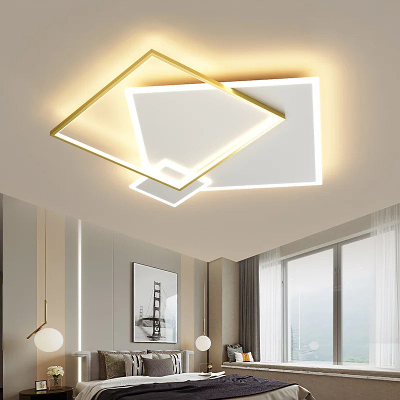 Afralia™ Black Gold LED Chandelier: Modern Smart Lighting for Living Dining Bedroom & Children's