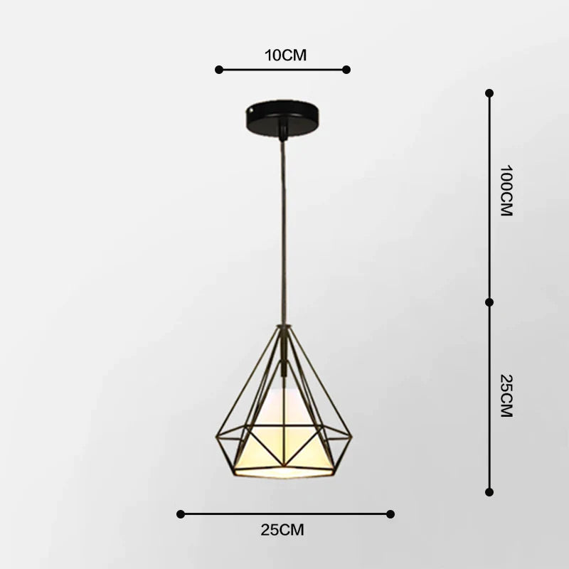 Afralia™ Vintage Cage Pendant Light with LED Edison Bulb for Modern Home Décor