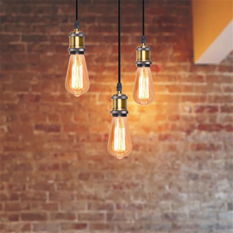 Afralia™ Retro Loft Industrial Pendant Lights Three Head Vintage Chandelier E27