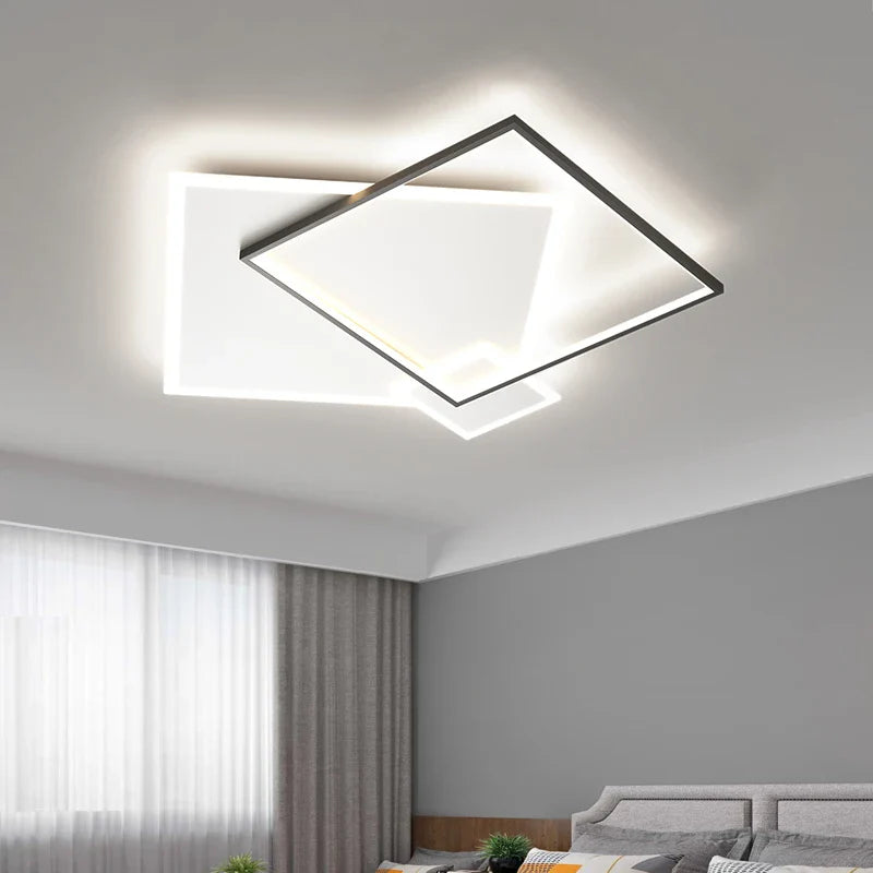 Afralia™ Black Gold LED Chandelier: Modern Smart Lighting for Living Dining Bedroom & Children's