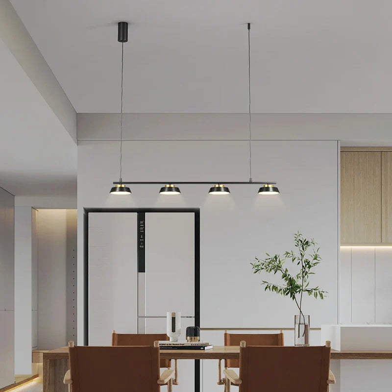 Afralia™ Modern LED Chandelier for Dining Room & Kitchen, Black Ceiling Pendant Lamp