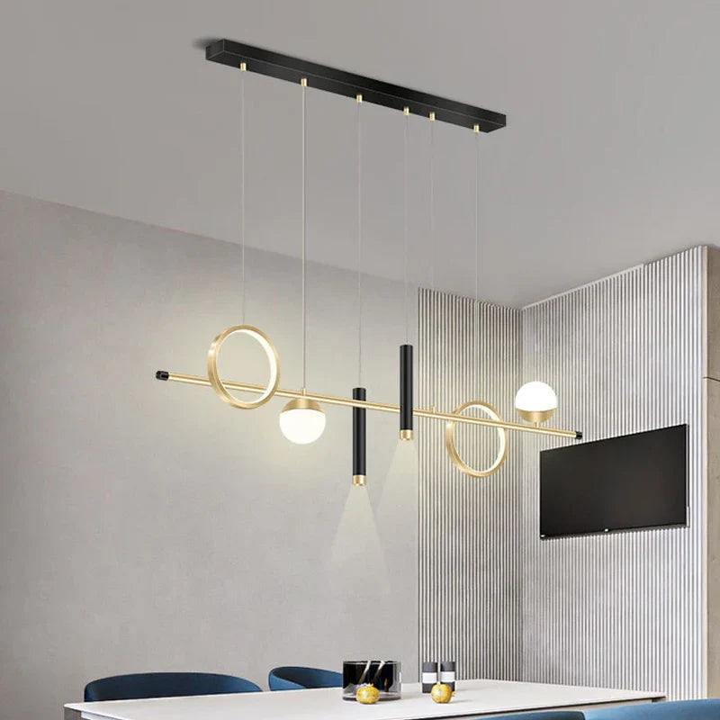 Afralia™ Nordic Chandelier with Spotlight Loft Office Gold Pendant Lamp